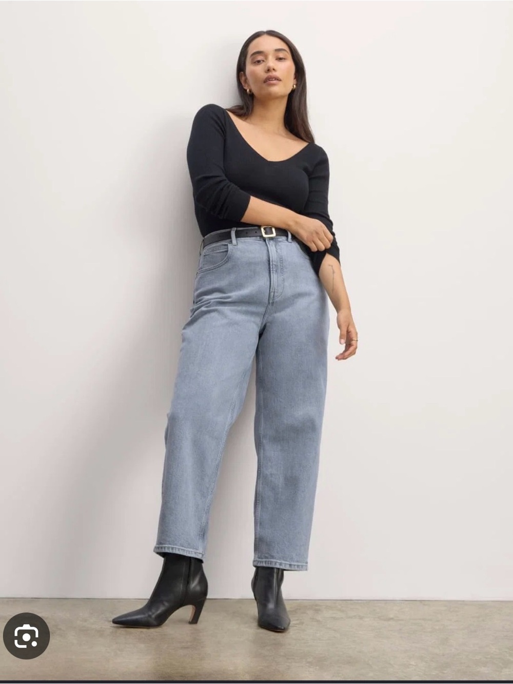 Everlane Curvy/ Hourglass Way High Straight-Leg Women's Jeans in 32t Light Blue